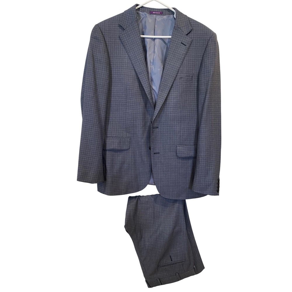Bartorelli Napoli Abito Sartoriale Men's Gray Plaid Super 130s‎ Wool Suit 54R